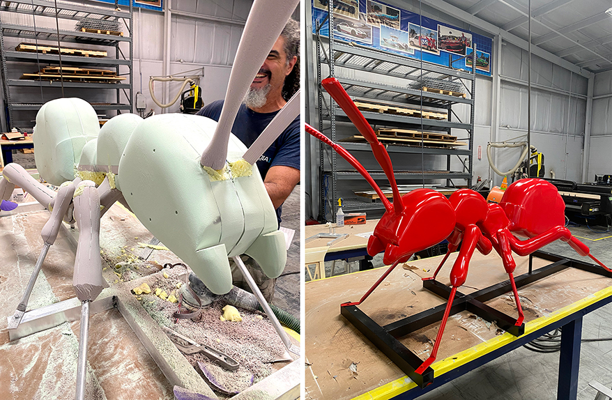 That’s right, Media 1 fabricated a 3-ft.-tall x 8-ft.-long 3D ant for pest control company.