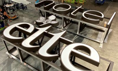 “Ette” may mean “small” but there was nothing small about this job, including these massive channel letters for the side of the building.
