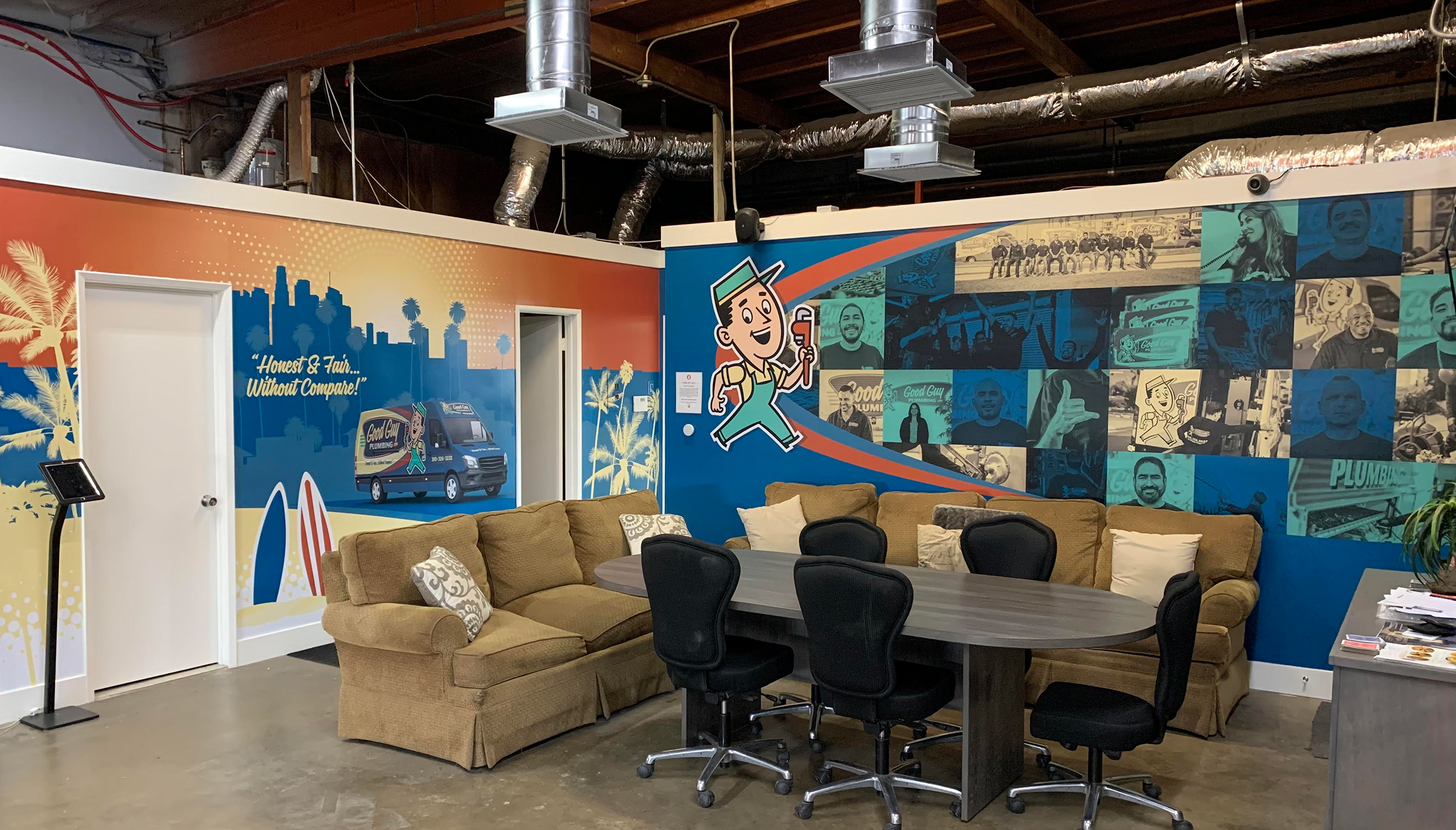 KickCharge’s own office inspried client Seatown to wrap their conference and break rooms.