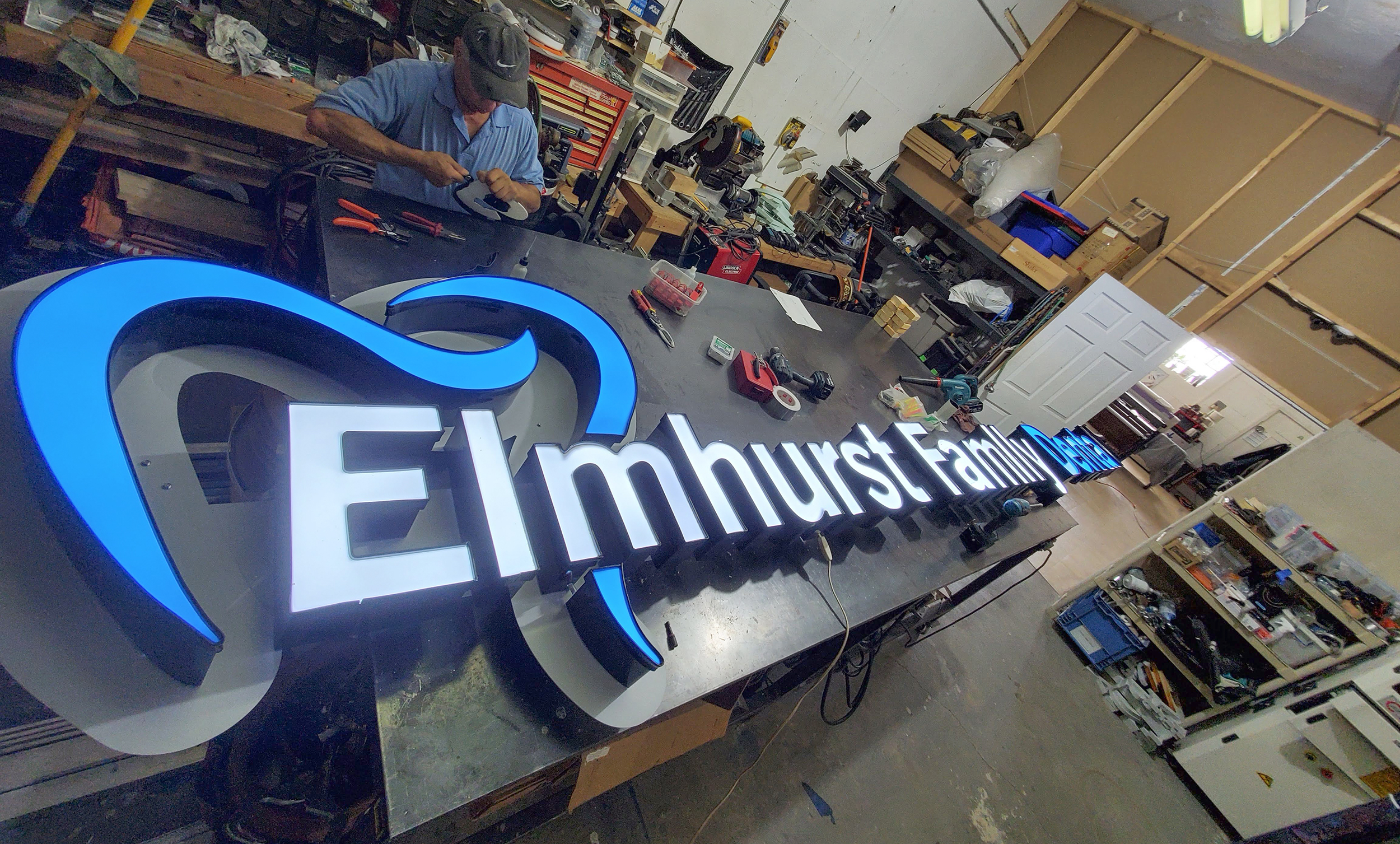 Signs House designed the Elmhurst Family Dental signs with affordability and visibility in mind.