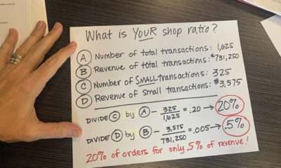 Four simple calculations to determine your percent of small orders and their percent of total sales.