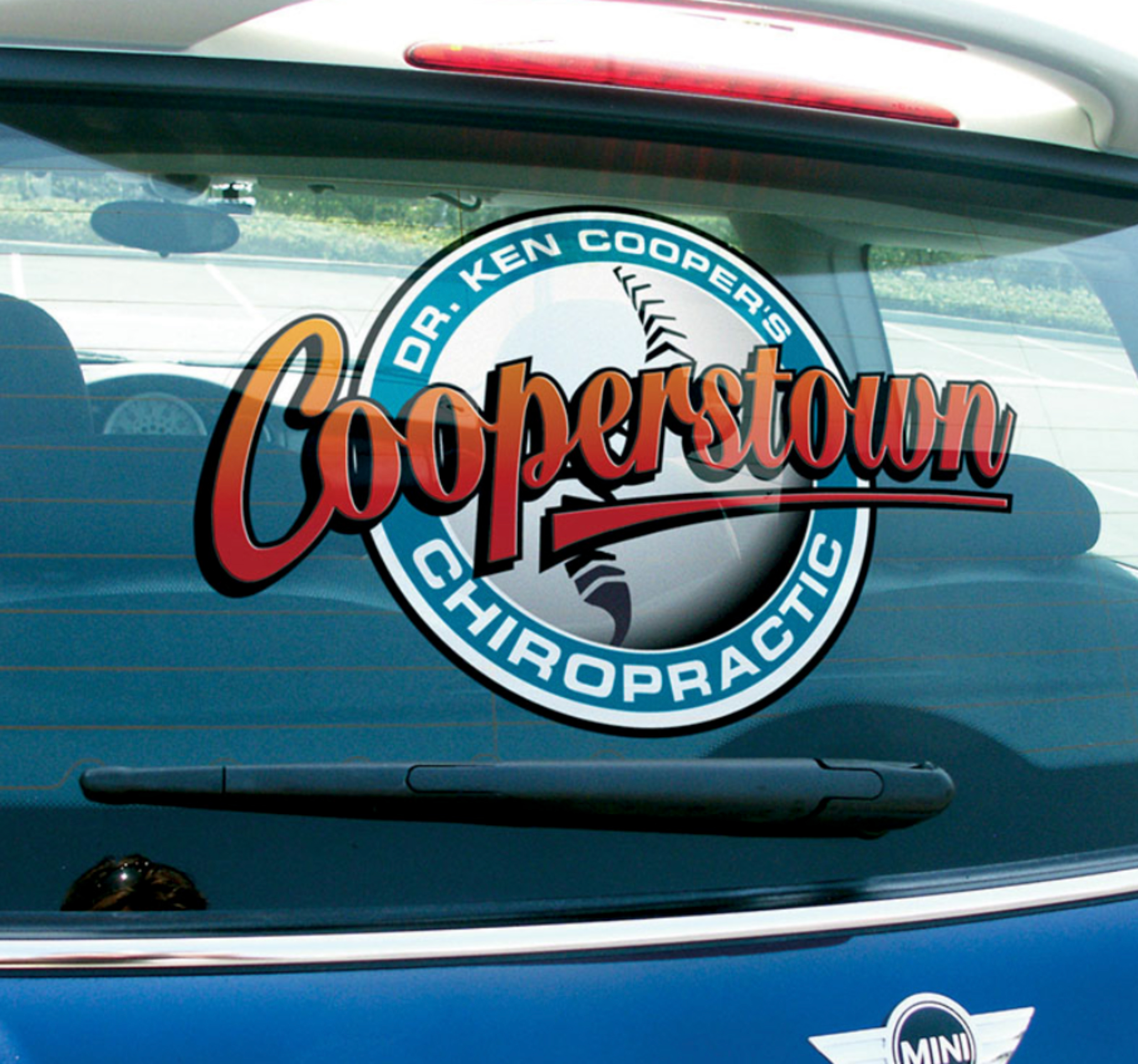 Full-color window decals such as the one shown below are well within the range of a startup signshop.