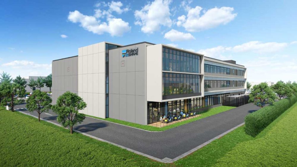 Rendering of Roland DG's new “Nearly ZEB” certified headquarters.