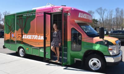 Kaitlin Barninger and her prize-winning bus wrap.