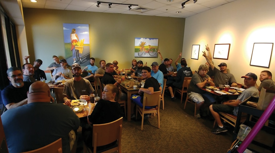 Reward your good employees with lunch parties out every so often.